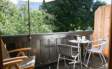 The balcony of the Main House Studio at the Pechtlgut in Lofer