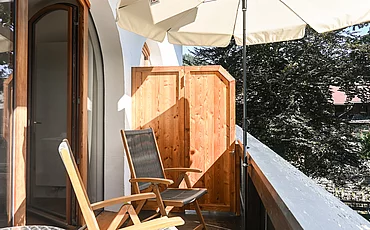 The balcony of the Main House Studio at the Pechtlgut in Lofer