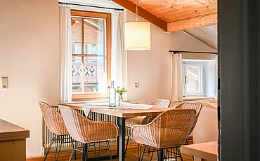 Der Essbereich des Landhaus Family des Pechtlguts in Lofer
