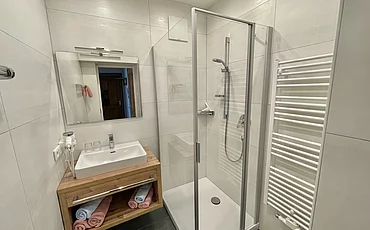 Das Badezimmer im Apartment Landhaus Garden des Pechtlguts in Lofer