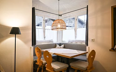 Der Essbereich im Cottage Family des Pechtlguts in Lofer