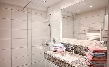 Das Badezimmer im Cottage Family des Pechtlguts in Lofer