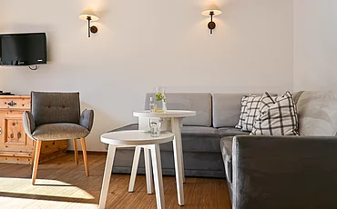 The living area in the Gallery main house at Pechtlgut in Lofer