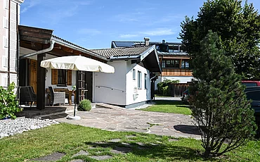 Die Terrasse des Cottage Family des Pechtlguts in Lofer