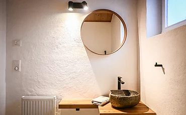 Das Badezimmer im Cottage Family des Pechtlguts in Lofer