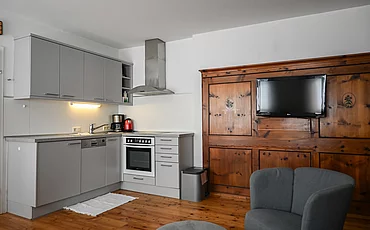 Der Wohnbereich im Cottage Family des Pechtlguts in Lofer