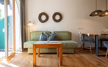 Der Wohnbereich im Family Haupthaus im Pechtlgut in Lofer